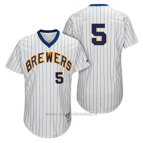 Maglia Baseball Uomo Milwaukee Brewers Jonathan Villar Bianco 1982 Turn Back The Clock